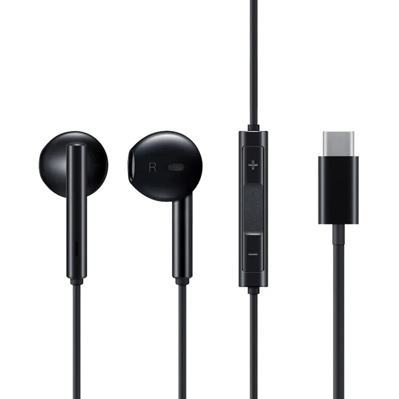 Huawei-CM33 Fones de ouvido com fio, meio fone de ouvido, Hi-Res Audio Certificated Headset, microfone Earbuds, original