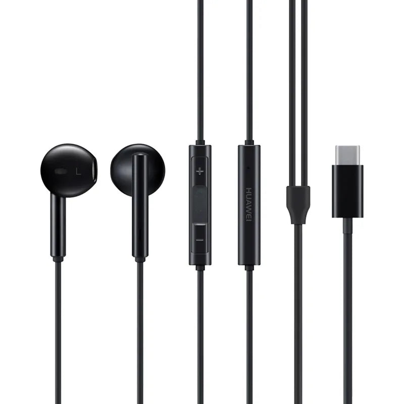 Huawei-CM33 Fones de ouvido com fio, meio fone de ouvido, Hi-Res Audio Certificated Headset, microfone Earbuds, original