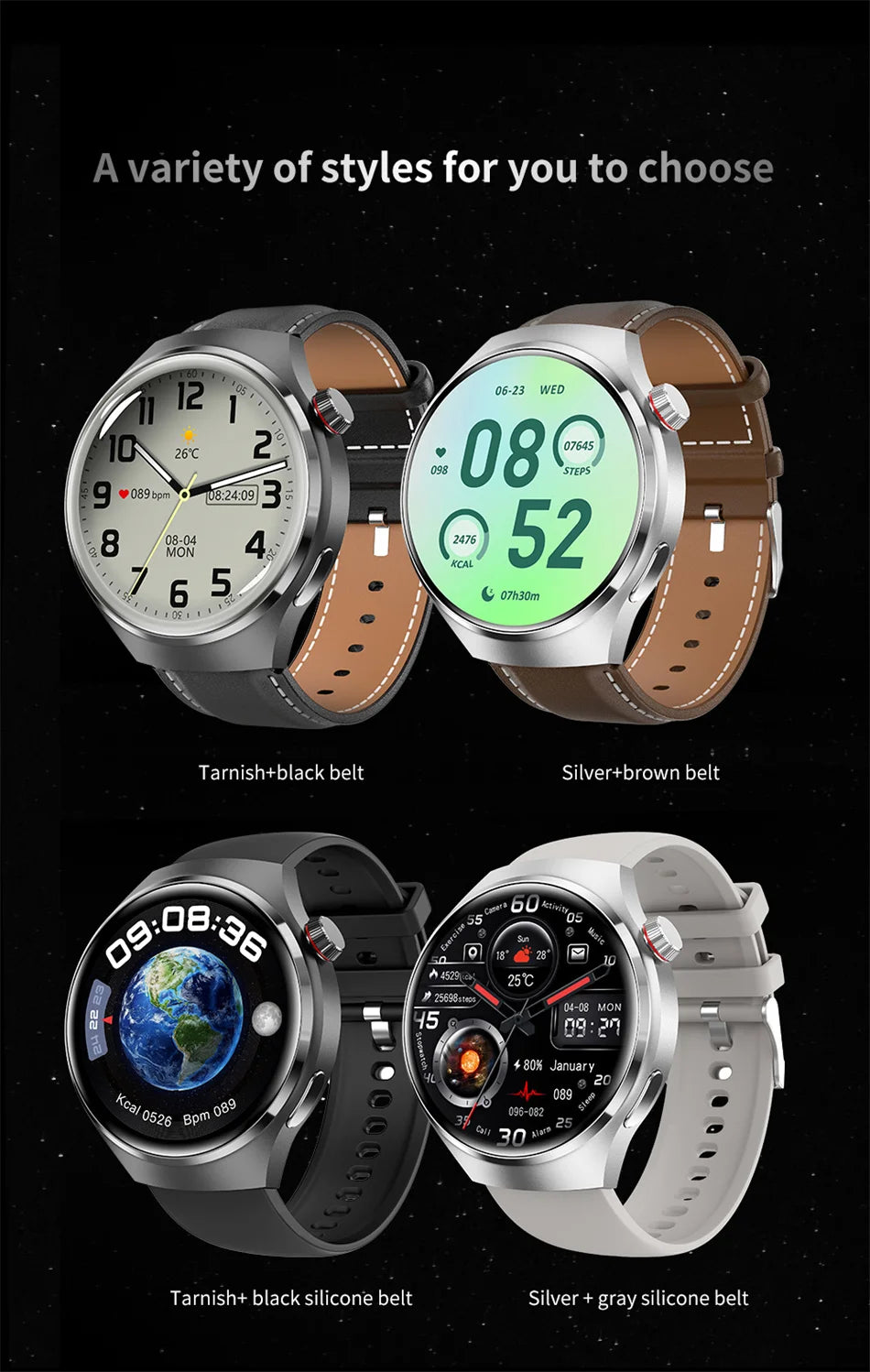 Huawei GT4 Pro Smartwatch Impermeável para Homens, GPS, NFC, 360x360, Tela AMOLED, Chamada Bluetooth, Design Ultra-Slim, Vida útil da bateria durável, 1,82"