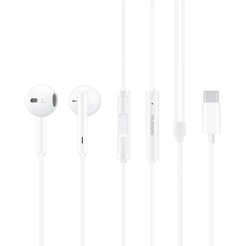 Huawei-CM33 Fones de ouvido com fio, meio fone de ouvido, Hi-Res Audio Certificated Headset, microfone Earbuds, original