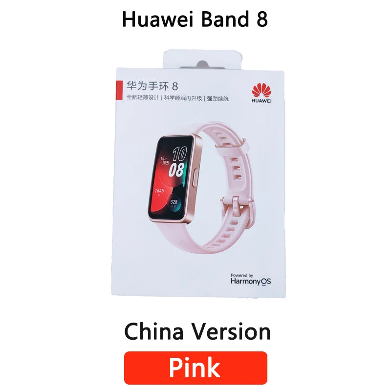 HUAWEI-Banda Inteligente 8, Smartband de Freqüência Cardíaca, Todo o dia, Oxigênio no Sangue, Tela AMOLED 1,47 '', Bateria de 2 Semanas, Original, Novo, 2023