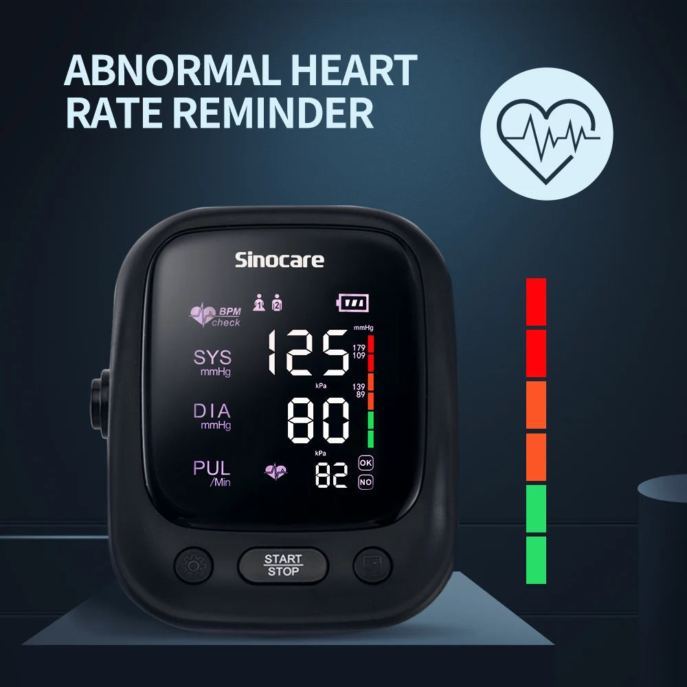 Monitor De Pressão Arterial Sinocare Esfigmomanometa Eletrônica Máquina Digit